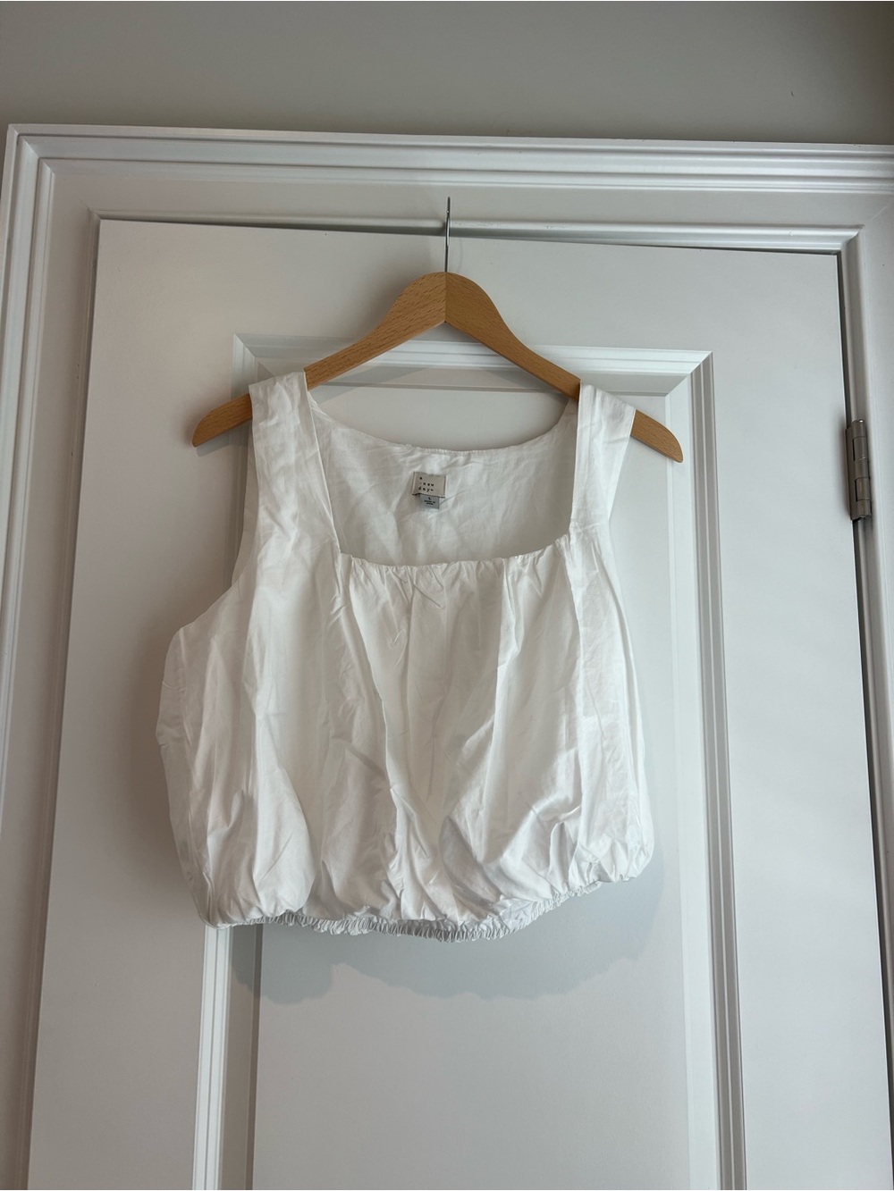 Target White Tank Top with Elastic Hem
